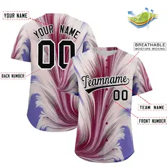 Black White Fluid Feather Graffiti Baseball Jersey 2