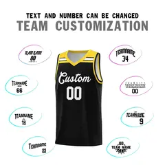 Black White-Gold Classic Basketball Sports Uniform Jersey 3