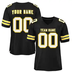 Black White-Gold Classic Style Authentic Football Jersey 1
