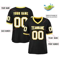 Black White-Gold Classic Style Authentic Football Jersey 2