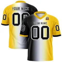 Black White-Gold Gradient Fashion Authentic Football Jersey