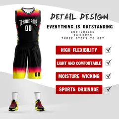 Black White Gradient Fashion Sets Basketball Jersey 2