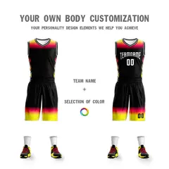 Black White Gradient Fashion Sets Basketball Jersey 3
