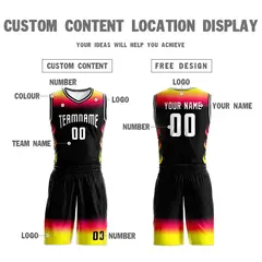 Black White Gradient Fashion Sets Basketball Jersey 4