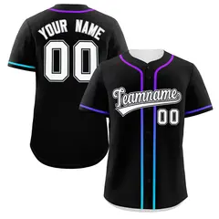 Black White Gradient Ribbed Authentic Baseball Jersey 1