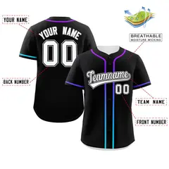 Black White Gradient Ribbed Authentic Baseball Jersey 2