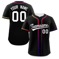 Black White Gradient Ribbed Authentic Baseball Jersey 1