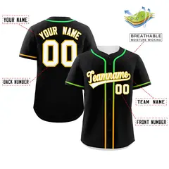 Black White Gradient Ribbed Authentic Baseball Jersey 2