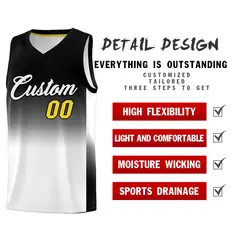 Black White Gradient Sports Basketball Jersey 2