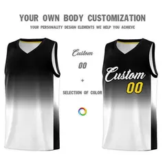 Black White Gradient Sports Basketball Jersey 3