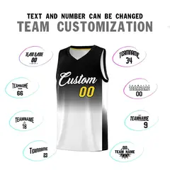 Black White Gradient Sports Basketball Jersey 4