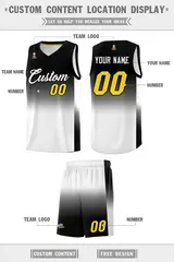 Black White Gradient Sports Basketball Jersey 5