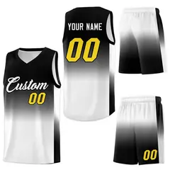 Black White Gradient Sports Basketball Jersey 7