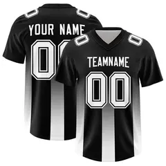 Black White Gradient Vertical Stripe Fashion Football Jersey