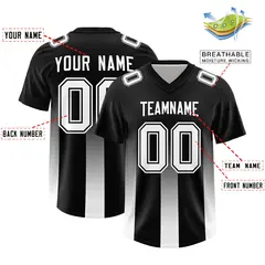 Black White Gradient Vertical Stripe Fashion Football Jersey 2