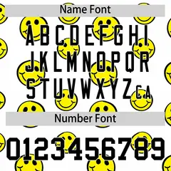 Black White Graffiti Gradient Smile Baseball Jersey 4