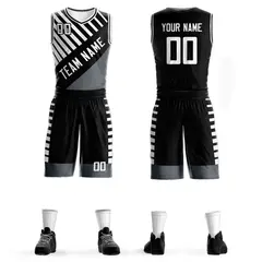 Black White Graffiti Pattern Bar Element Basketball Jersey 1