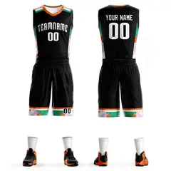 Black White Graffiti Pattern Basketball Jersey