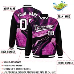 Black White Graffiti Tie Dye Varsity Letterman Jacket 2