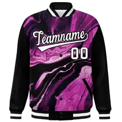 Black White Graffiti Tie Dye Varsity Letterman Jacket 3
