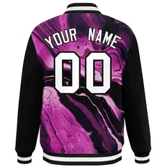 Black White Graffiti Tie Dye Varsity Letterman Jacket 4
