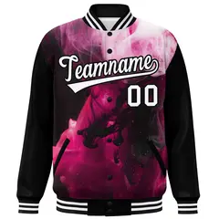 Black White Graffiti Tie Dye Varsity Letterman Jacket 3