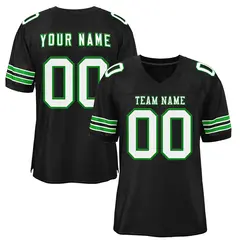 Black White-Grass Green Classic Style Mesh Football Jersey