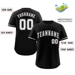Black White-Gray Bull Classic Authentic Baseball Jersey 2