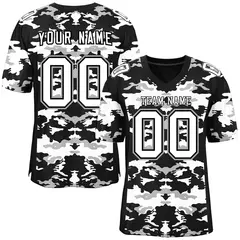 Black White-Gray Camo Authentic Football Jersey