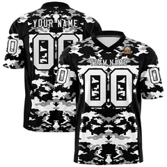 Black White-Gray Camo Authentic Football Jersey