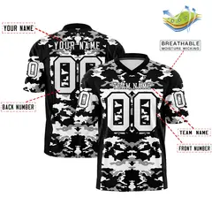 Black White-Gray Camo Authentic Football Jersey 2