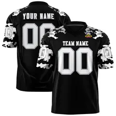 Black White-Gray Camo Authentic Football Jersey 1