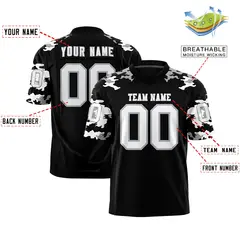 Black White-Gray Camo Authentic Football Jersey 2