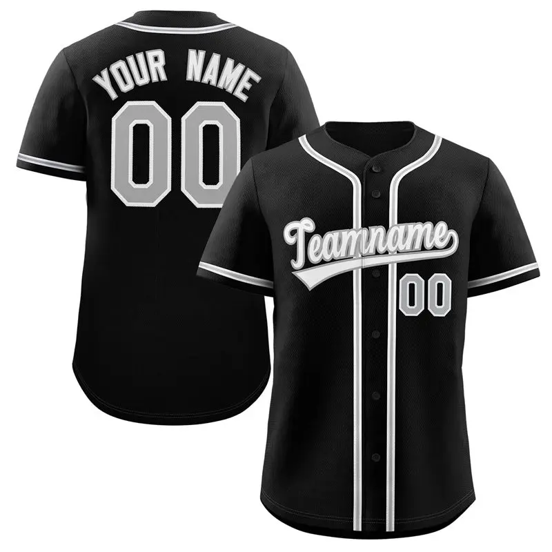 Black White Gray Classic Authentic Baseball Jersey