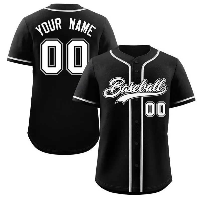 Black White Gray Classic Authentic Baseball Jersey