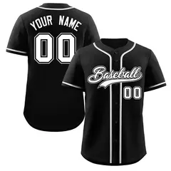 Black White Gray Classic Authentic Baseball Jersey