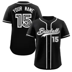 Black White Gray Classic Authentic Baseball Jersey