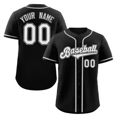 Black White Gray Classic Authentic Baseball Jersey