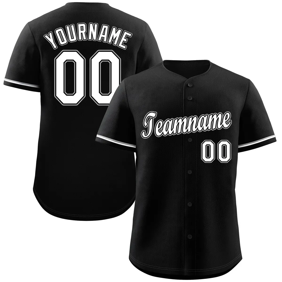 Black White Gray Classic Authentic Baseball Jersey
