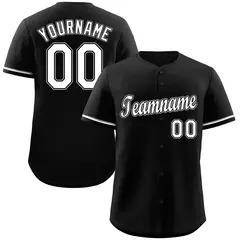 Black White Gray Classic Authentic Baseball Jersey 1