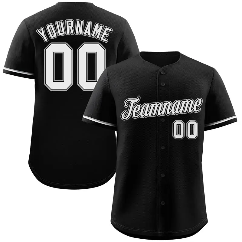 Black White Gray Classic Authentic Baseball Jersey