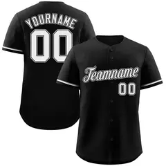 Black White Gray Classic Authentic Baseball Jersey 1