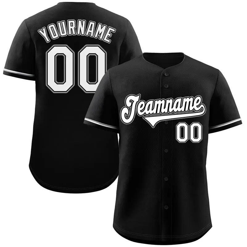 Black White Gray Classic Authentic Baseball Jersey