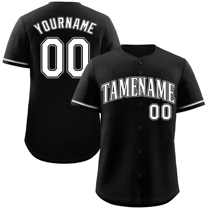 Black White Gray Classic Authentic Baseball Jersey