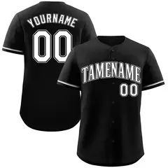 Black White Gray Classic Authentic Baseball Jersey 1
