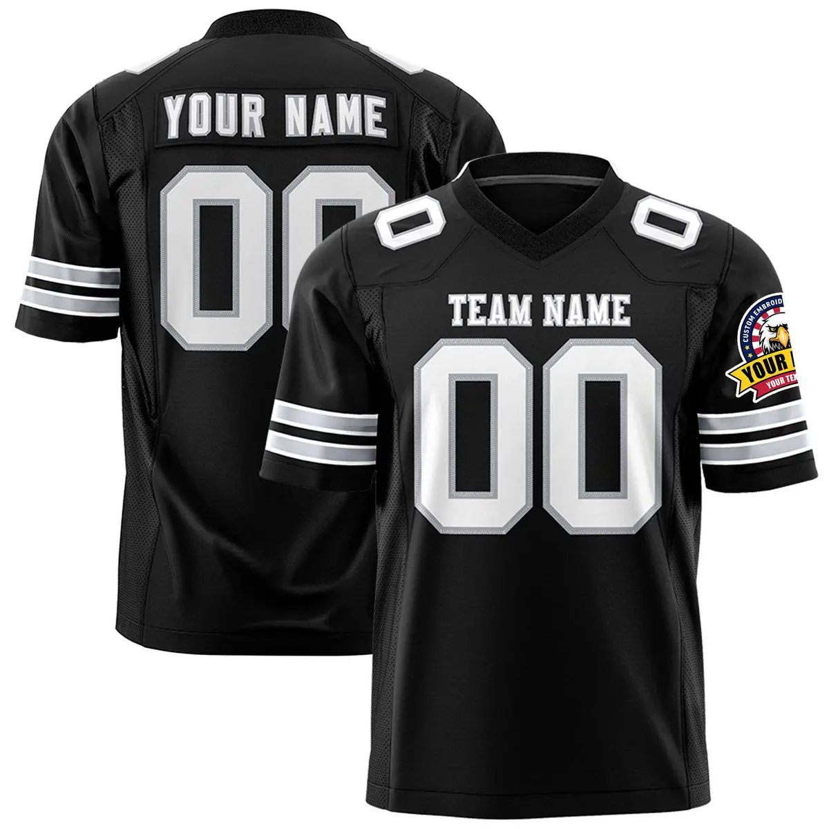 Black White-Gray Classic Authentic Football Jersey