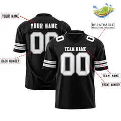 Black White-Gray Classic Authentic Football Jersey 2