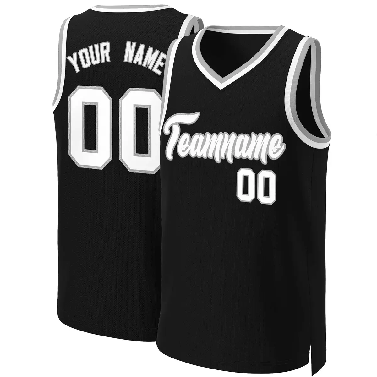 Black White-Gray Classic Basketball Jersey