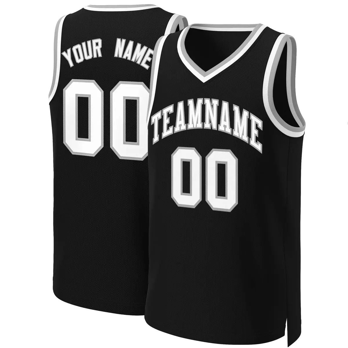Black White-Gray Classic Basketball Jersey