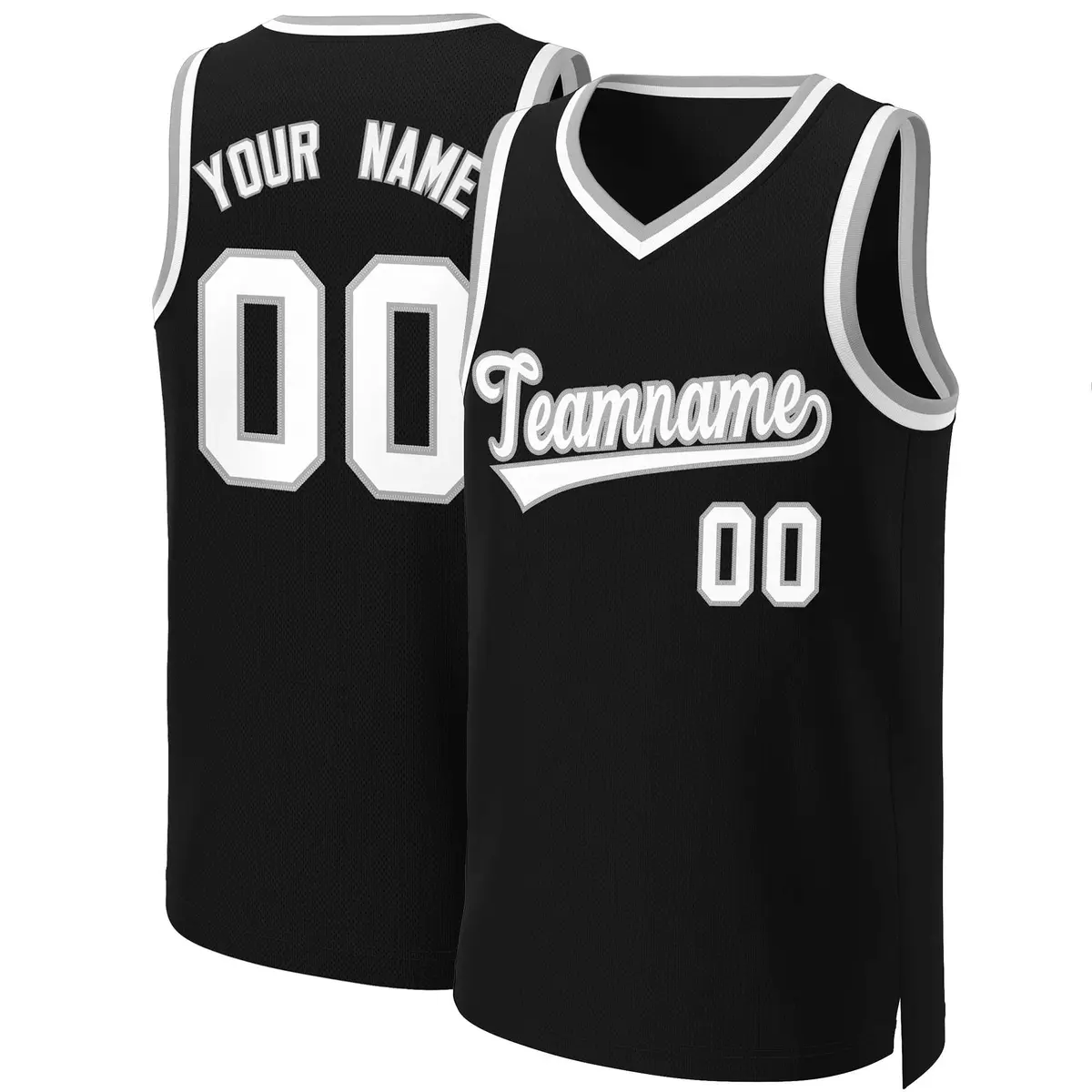 Black White-Gray Classic Basketball Jersey